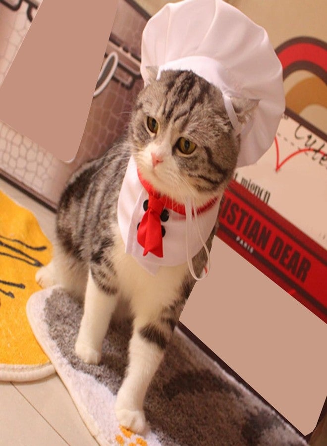 BWESOO White Pet Hat Chef Appearance Pet Clothing Soft S Dog Costumes for Supplies - Image 3